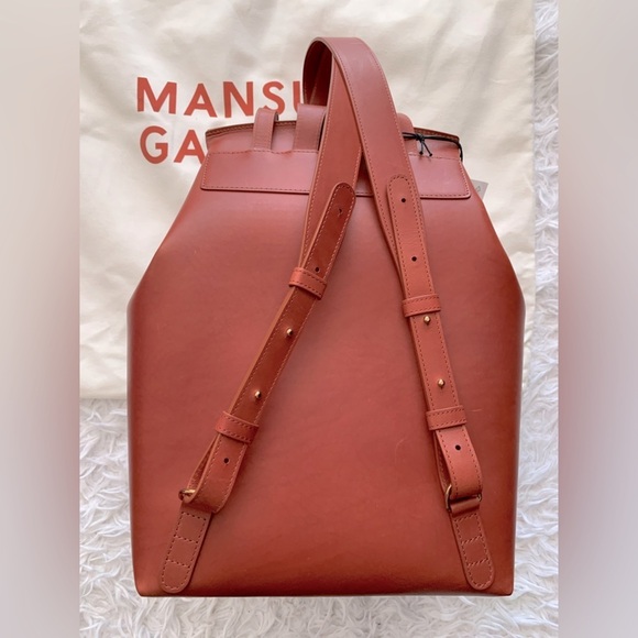 Mansur Gavriel Classic Leather Backpack in brandy avion NWT - Picture 8 of 10